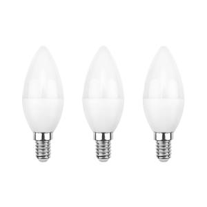 Лампа светодиодная Свеча CN 9,5Вт E14 903Лм 6500K холодный свет (3 шт/уп) REXANT 